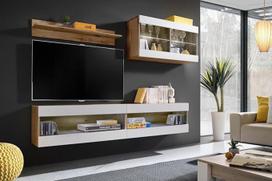 "Komodee", "Tivoli SET6" baldų komplektas, "Wotan/White", plotis 200 cm x aukštis 195 cm x gylis 35 cm, be LED, skirtas svetainei, miegamajam