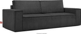 "Konsimo Napi" sofa, sofa lova su miego funkcija, sofa lova su lovos dėže, sofa su miego funkcija, sofa lova su nuimamomis pagalvėlėmis, sofa lova, 244 cm, tamsiai pilka