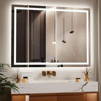 "Koonmi" 120 x 90 cm LED vonios veidrodis - 3 reguliuojami apšvietimo režimai, apšviestas išmanusis vonios veidrodis su priekine ir galine šviesa, atminties funkcija, montuojamas ant sienos horizontaliai ir vertikaliai