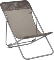 "Lafuma MOBILIER Maxi Transat Multi-Position Deck Chair" - patvarus "Batyline" audinys - sulankstomas terasos ir sodo krėslas - 4 padėtys, didžiausias komfortas, Prancūzija - rudas