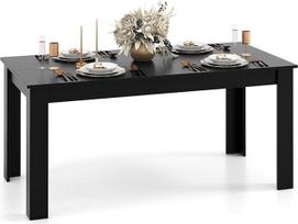 "LIFEZEAL" valgomojo stalas 160 x 80 x 77 cm, virtuvės stalas 6-8 žmonėms, didelis valgomojo stalas, valgomasis stalas, konferencijų stalas, bistro stalas, 150 kg keliamoji galia, lengvai surenkamas (juodas)