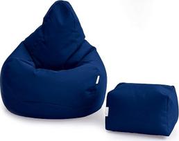 "Loft 25 Gaming Bean Bag", žaidimų kėdė vidaus kambariui lauke, atspari vandeniui, ergonomiško dizaino, skirta kūnui palaikyti, patvari ir patogi (Navy, Bean Bag rinkinys)