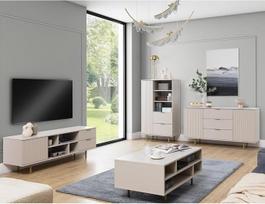 "Lomadox Wohnmöbel" rinkinys "Cashmere", 4 dalių, modernus gyvenamasis kambarys, 1 staliukas, 1 kavos staliukas, 1 žemoji lentyna, 1 aukštoji lentyna
