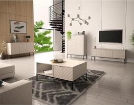 "Lomadox" svetainės kambario komplektas 4 dalių svetainės spinta Svetainės baldai Modernios kašmyro spalvos svetainės spintos su frezuotais priedais