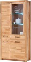 "Lomadox" svetainės vitrina su LED apšvietimu "Solid Heartwood" Buko mediena, alyvuota, sujungta pleišto formos tikra mediena / medžio masyvas