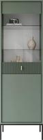 "Lookway Midnight Display Cabinet" su stikliniu priekiu ant juodo metalinio rėmo lentynų Šiuolaikiniai svetainės baldai Elegantiška šoninė spinta (žalia)