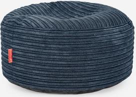 "Lounge Pug" didelė apvali kojų taburetė, Bean Bag Stool, didelė, Corduroy Navy