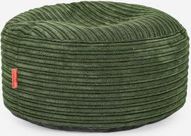 "Lounge Pug" didelis apvalus pufas, pufas, pupų maišas, didelis, "Cord Pine Forest Green