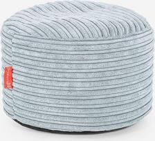 "Lounge Pug" maža apvali pėdučių taburetė, pufas, pupelių maišas, maža, velvetinė Baby Blue