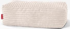 "Lounge Pug" didelis pufas, dramblio kaulo spalvos velvetinis audinys, "Pouf Bean Bag Stool Living Room