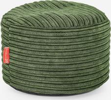 "Lounge Pug" maža apvali kojų taburetė, pufas, pupų maišas, maža, "Cord Pine Forest Green