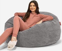 "Lounge Pug", "Mamutinė" sofa "Bean Bag" XXL milžiniška kėdė "Pom-Pom" antracito spalvos