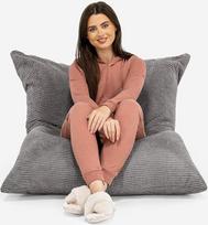 "Lounge Pug", "Giant Bean Bag XXL Bean Bag" pagalvėlė "Pom-Pom" antracito spalvos