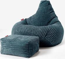 "Lounge Pug", žaidimų kėdė su taburete, velvetas, Teal