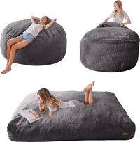 "MAXYOYOYO Bean Bag" lova - transformuojama iš "Bean Bag" kėdės į lovą - putplasčio sofa su pūkuotu užvalkalu ir pūkuotu užpildu suaugusiesiems, paaugliams, svečiams (antracitas, 135 x 190 cm)