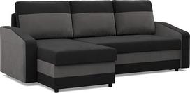 "Mebligo" - kampinė sofa su miego funkcija, universalus šonas, juoda + balta (Micro 15 + Micro 27)
