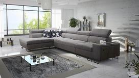 "Melani XI Maxi" kampinė sofa, sofa, gyvenamasis plotas, L formos, kampinė sofa, baldai, kampinė sofa, sofos su lovos funkcija, miego funkcija, USB, minkštas kampas, sofos komplektas 26 (Freya210.23+Tauro8207,