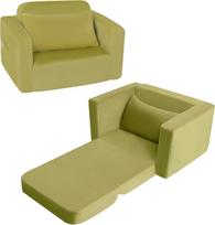 "MeMoreCool" vaikiška sofa Vaikiška kėdutė Išskleidžiama patogi sofa-lova mažyliams, "2-in-1" sofa-lova minkštam kampui vaikų kambaryje, mini vaikiška sofa su miego funkcija berniukams ir mergaitėms (žalia)