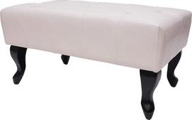"Mendler Chesterfield" Osmanų kėdė su atramomis kojoms dirbtinės odos 39 x 77 x 47 cm kreminės/baltos spalvos