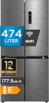 "Midea" MDRF632FIE46 Daugiaduris šaldytuvas su "PlasmaPure", "NoFrost", 474L (305L + 169L), "Smart*Cooling", inverterio technologija, "AllAround Cooling", "Vario Box", 177,5 cm aukščio, mėlyno plieno