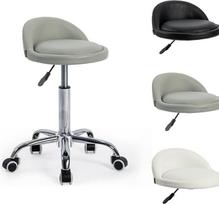 "Mingone" biuro taburetė Reguliuojamo aukščio taburetė su atlošu Pasukama taburetė su ratukais Darbo taburetė 360° pasukama taburetė, pagaminta iš PU odos Ergonomiška taburetė su ratukais Pilka