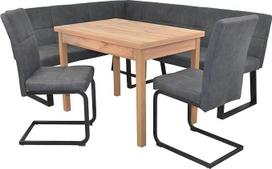 "moebel direkt online" 4 dalių kampinio suolo komplektas Šoniniai matmenys 190 x 150 cm Trumpa koja kairė pilka