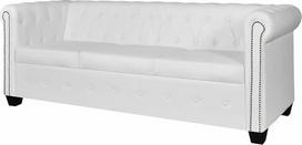 "Mogou Chesterfield" sofa 3-vietė, Sofa lova, Sofa lova, Sofa su, Sofa lova, Sofos ir sofos, Sofa lova, Dirbtinė oda, Balta