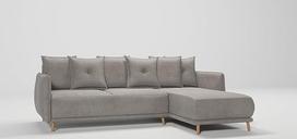 "Monte Corner" sofa, dešiniojo kampo sofa su miego funkcija, lovos dėžės sofa svetainei, laisvai pastatoma minkštasuoliai, sofos, sofos, mikropluoštas, tamsiai smėlio spalvos, 238 x 170 x 89 cm