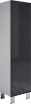 "Muebles Bonitos" spintelės modelis Luke V4 White Black (40 x 175 cm) su aliuminio kojelėmis
