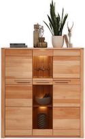 "Nature ONE Highboard" - medžio masyvo buko medienos spintelė su FSC sertifikatu - moderni svetainės spintelė su daug vietos ir LED apšvietimu - 127 x 137 x 40 cm (plotis x aukštis x gylis)