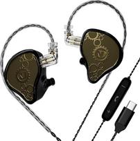 "ND Venus In-Ear Monitor" ausinės, 10 mm dvigubas magnetinis dinaminis draiveris, IEM ausinės, "HiFi" laidinės žaidimų ausinės, 2 kontaktų nuimamas kabelis (su mikrofonu, juodos spalvos)