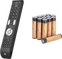 "One For All Essence 4" universalus televizoriaus nuotolinio valdymo pultas - 4 įrenginių valdymas ir "Amazon Basics" našumo baterijos Alkaline, AAA, 12 vnt. (dizainas gali skirtis nuo pateikto ekrane)