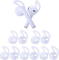 "OneCut" 5 poros silikoninių ausinių, suderinamų su "AirPods 1 & 2", minkšti neslystantys sportinių ausinių antgaliai, "Anti-Drop" ausų kabliukai, gelinės ausinės, apsauginiai priedai, antgaliai (balti)