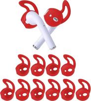 "OneCut" 5 poros silikoninių ausinių, suderinamų su "AirPods 1" ir "2", minkštos neslystančios sportinės ausinės "Anti Drop Ear Hooks Gel Earphones" apsauginiai priedai (raudona)