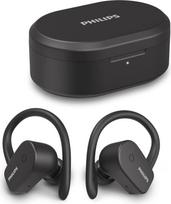 "Philips Audio" ausinės į ausis "Bluetooth" sportinės belaidės ausinės (mono režimas, mikrofonas, 6 mm neodimio garsiakalbis, IPX7 atsparumas vandeniui, greitasis įkrovimas, nuimamas ausies kabliukas), juodos, vieno dydžio, TAA5205BK/00