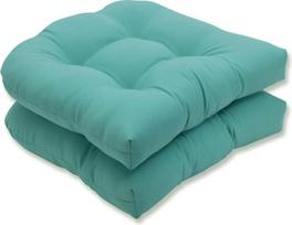 "Pillow Perfect" Damask lauko sėdynių pagalvėlių pora - mėlyna - 15,5" x 14,5" x 3,5"