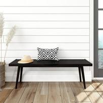 "Plank+Beam" vidurio amžiaus modernus medinis suolas - juodas