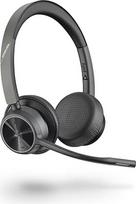 "Plantronics Poly" - "Voyager 4320 UC" ausinės (Plantronics) - ausinės su mikrofono stoveliu - USB-C "Bluetooth" adapteris - suderinamos su "Teams" (sertifikuota), "Zoom" ir kt. - juodos spalvos