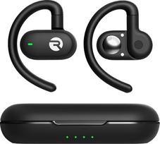 "Raycon Open Earbuds" - tikros belaidės atviros "Bluetooth" ausinės, kablio dizainas, IPX5 atsparumas vandeniui, 40 valandų baterijos veikimo laikas, juodos spalvos