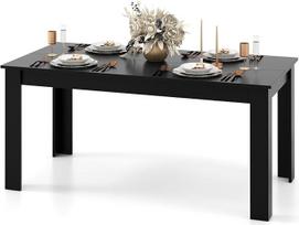 "RELAX4LIFE" valgomojo stalas 160 x 80 x 77 cm, valgomojo stalas 4 asmenims, medinis virtuvės stalas, modernus valgomojo stalas, medinis valgomojo stalas, virtuvė (juodas)