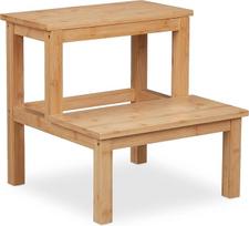 "Relaxdays" pakopos taburetė 2 žingsniai Bambukas Ne daugiau kaip 100 kg Vaikams ir namų ūkiui H x D 40 x 40 x 40 x 40,5 cm Natūralu