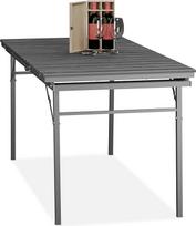 "Relaxdays" sulankstomas sodo stalas iš plastikinio plieno, 8 sėdimos vietos, pilka | kempingo stalas, plotis: 166-215 cm, atsparus oro sąlygoms