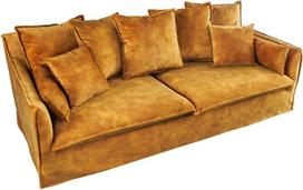 "Riess Ambiente Heaven" didelė 3 vietų sofa 200 cm garstyčių geltonos spalvos aksomo skalbiamas užvalkalas