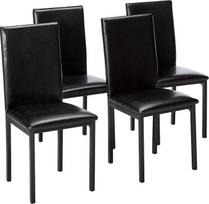 "Roundhill Furniture Noyes" valgomojo kėdė Baldai dirbtinės odos metalinis rėmas modernus juodas