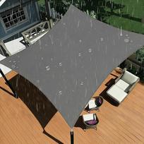 "Shade&Beyond" markizė 3 x 5 m stačiakampio formos, atspari vandeniui, 95 % apsauga nuo UV spindulių, PES poliesteris, įskaitant tvirtinimo virves, skirta sodo terasai, balkonui, pilkas antracitas
