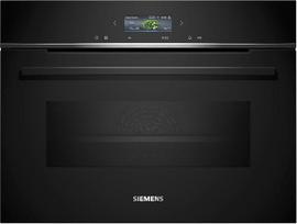 "Siemens" CM724G1B1, iQ700 išmanioji integruota kompaktiška orkaitė su mikrobangų krosnelės funkcija, 60 x 45 cm, 900 W, pagaminta Vokietijoje, juoda, hidrolizė, orkaitės asistentas, teleskopinis ištraukimas, spalvotas jutiklinis ekranas
