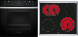 "Siemens" EQ211KA11, "iQ300" įmontuojamos kaitlentės rinkinys, kurį sudaro kaitlentė HE213ABS3, 60 x 60 cm, 3D karšto oro ir greito kaitinimo, elektrinė kaitlentė EA64RGNA1E, dvigubo kontūro kepimo zona, kepimo zona, nerūdijančio plieno rėmas