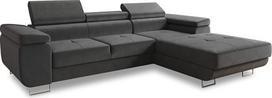 "Sofnet Divo" kampinė sofa su miego funkcija, lovos dėžės ir galvūgalio reguliavimas, minkštas kampas, gyvenamasis kraštovaizdis, sofos komplektas, kušetė, sofa, spyruoklinis pagrindas (pilka (Kronos 22), kampinė sofa dešinė)