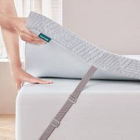 "Super King Size" čiužinio antčiužinys "Extra Firm Memory Foam Mattress Topper" 7 cm pilkos spalvos su skalbimo mašinoje skalbiamo bambuko pluošto užvalkalu