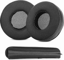"TaiZiChangQin" storesnės ausų pagalvėlės galvos juostos dangtelis, suderinamas su "TaoTronics TT-BH046 TT BH046" ausinėmis "Upgrade Cushion" su minkštesniu atminties putų tinklelio audiniu (juodas)